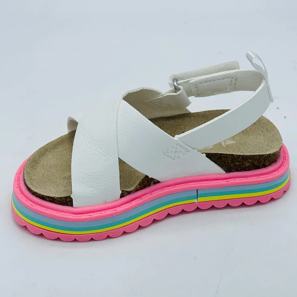 Carters Cindy Toddler Girls Rainbow Platform Sandals White Multi CS22L05B Size 7